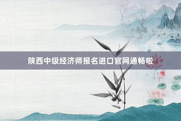 陕西中级经济师报名进口官网通畅啦