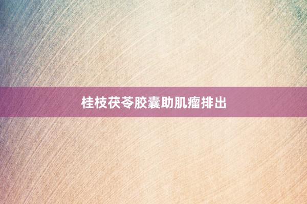 桂枝茯苓胶囊助肌瘤排出